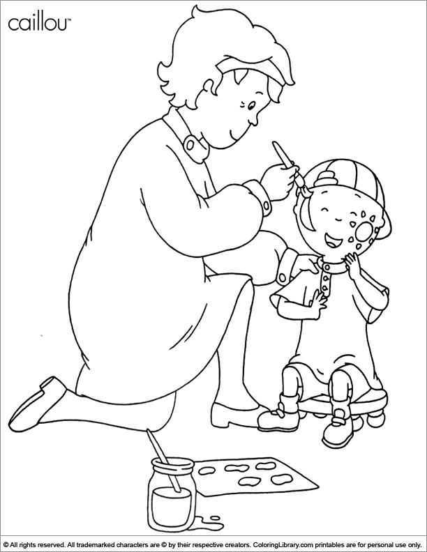 Plansa de colorat cu Caillou 6 56